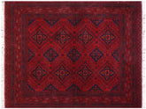 handmade Tribal Biljik Khal Mohammadi Red Blue Hand Knotted RECTANGLE 100% WOOL area rug 5x7